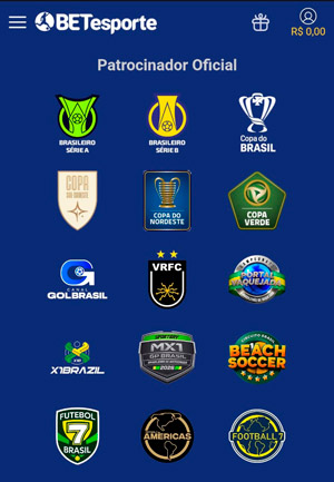 Rodapé da plataforma da BETesporte que exibe seus patrocínios a clubes e eventos esportivos, demonstrando credibilidade pública