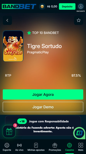 Captura de tela da Bandbet com Tigre Sortudo