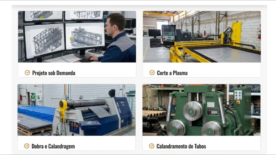 Nova fase da Calfen: excelência em caldeiraria pesada, garantindo desde o corte a laser de alta precisão e soldagem até a construção de bases robustas e equipamentos de alta performance.