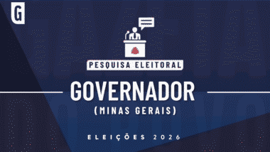 Imagem ilustrativa de pesquisa eleitoral com a bandeira de Minas Gerais e a palavra Governador