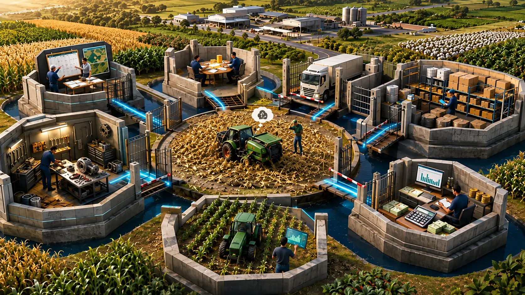 Uma cadeia de suprimentos integrada conecta planejamento, compras, estoque, operação e consumo para transformar eficiência em resultado no agronegócio.