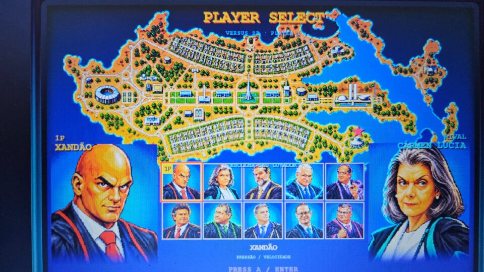 Supremo Tribunal Fighter: duelo entre ministros da Corte Máxima vira game