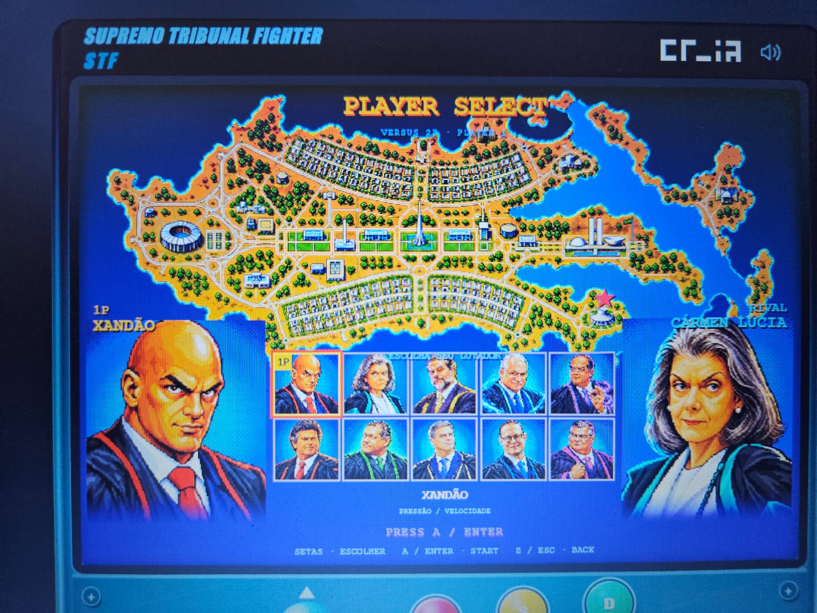 Supremo Tribunal Fighter: duelo entre ministros da Corte Máxima vira game