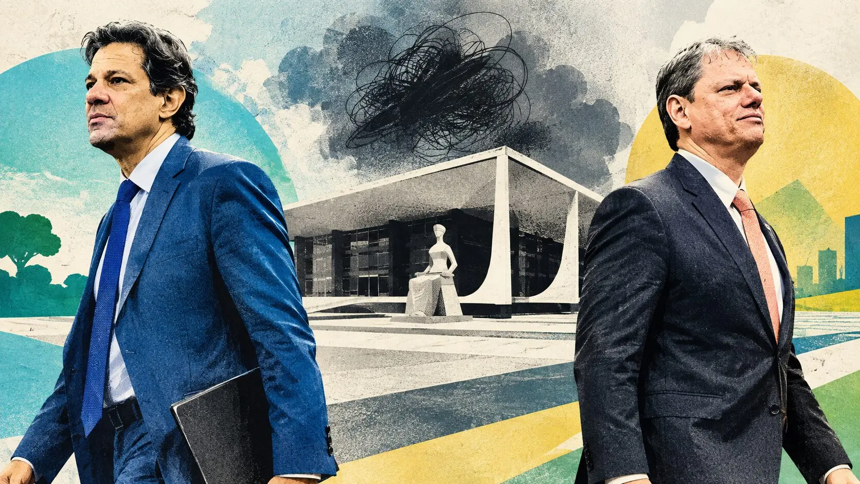De olho nas eleições, os principais candidatos a governador em São Paulo Tarcísio e Haddad evitam se manifestar sobre a crise no STF.