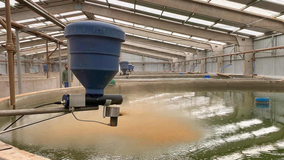 Alimentação automatizada de alevinos em unidade de pesquisa da Copacol