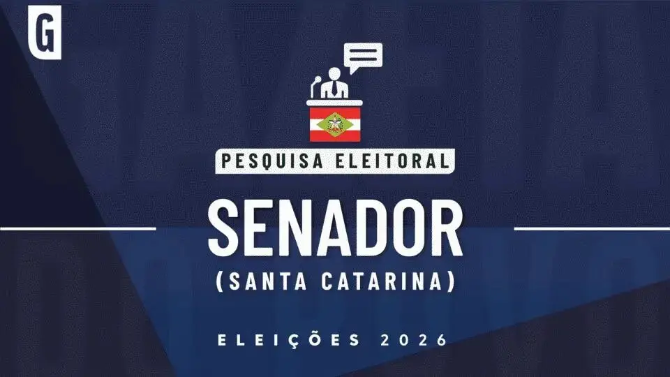 Imagem ilustrativa de pesquisa eleitoral com a bandeira de Santa Catarina.