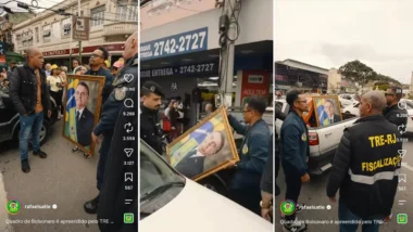 As imagens da apreensão foram divulgadas esta tarde nas redes sociais de Rafael Satiê e geraram críticas a respeito da ação.