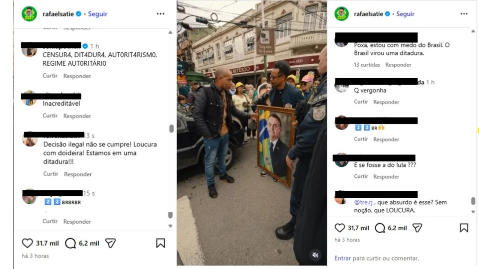 Usuários das redes sociais relacionaram a ação "a ditadura, censura e perseguição política.