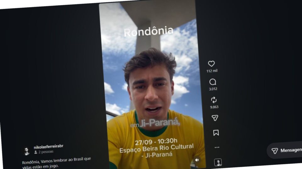 Nikolas convoca ato contra Moraes em Rondônia