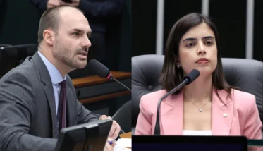 Eduardo Bolsonaro (PL-SP) foi condenado pelo STF por difamar Tabata Amaral (PSB-SP)