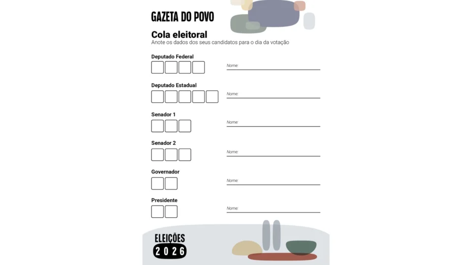 Colinha eleitoral da Gazeta do Povo para as Eleições 2026.