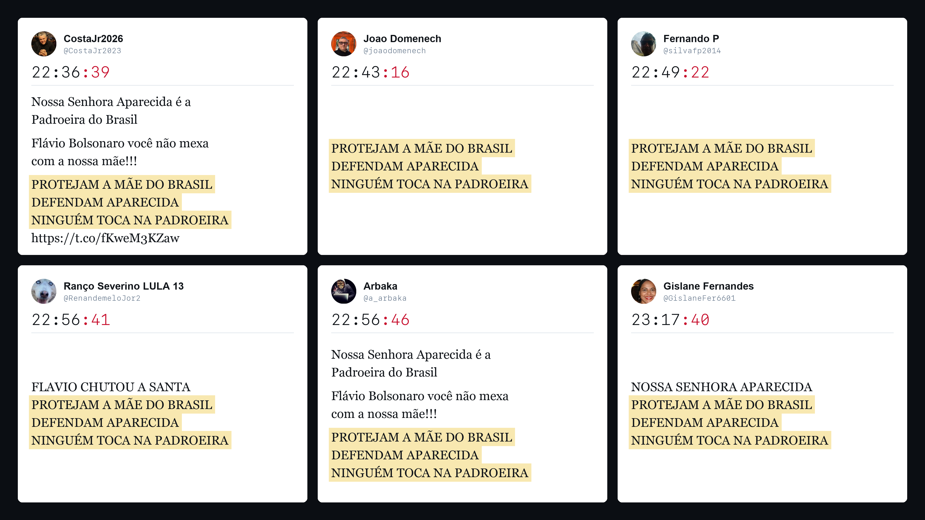 Os textos idênticos sugerem uma ação coordenada da militância lulista para impulsionar a fake news.