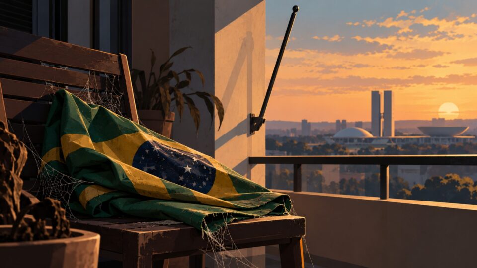 Onde está a bandeira do Brasil que ficava na sua sacada?