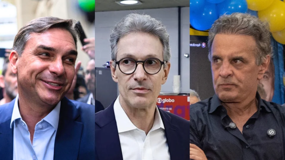 Flávio, Zema e Aécio: resultados distintos.