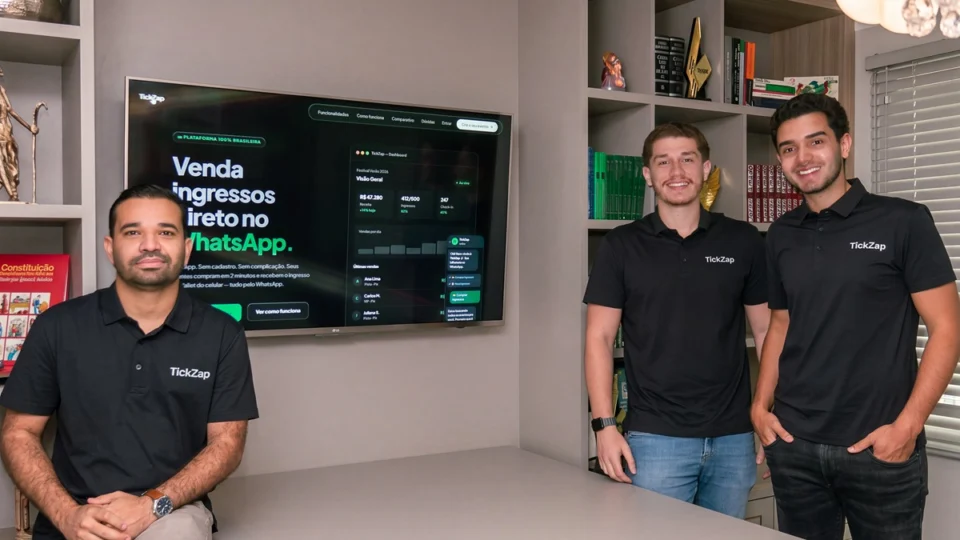 Time Tickzap: Vinicius - CEO, Marcus - CRO e Felipe - CFO