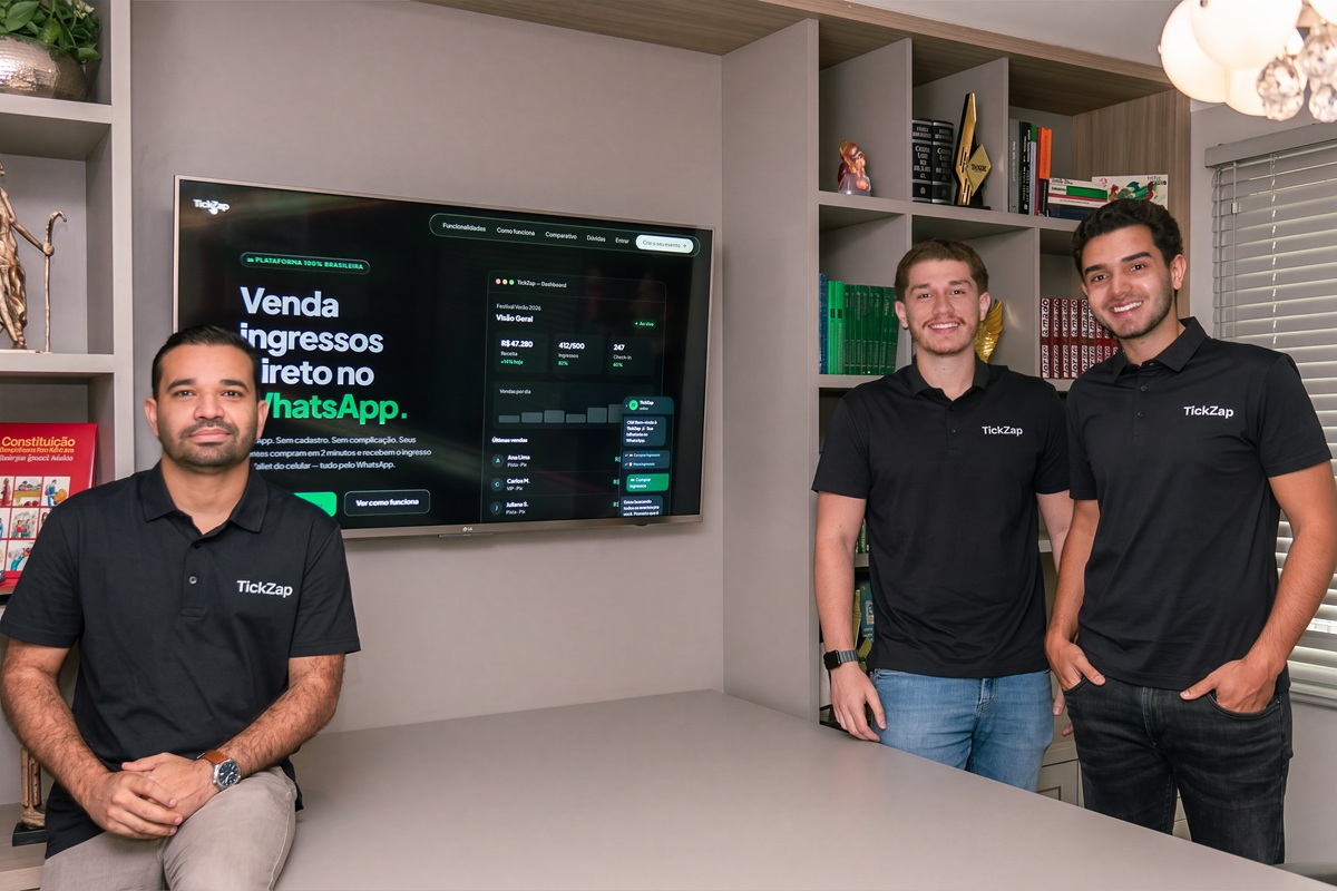 Time Tickzap: Vinicius - CEO, Marcus - CRO e  Felipe - CFO