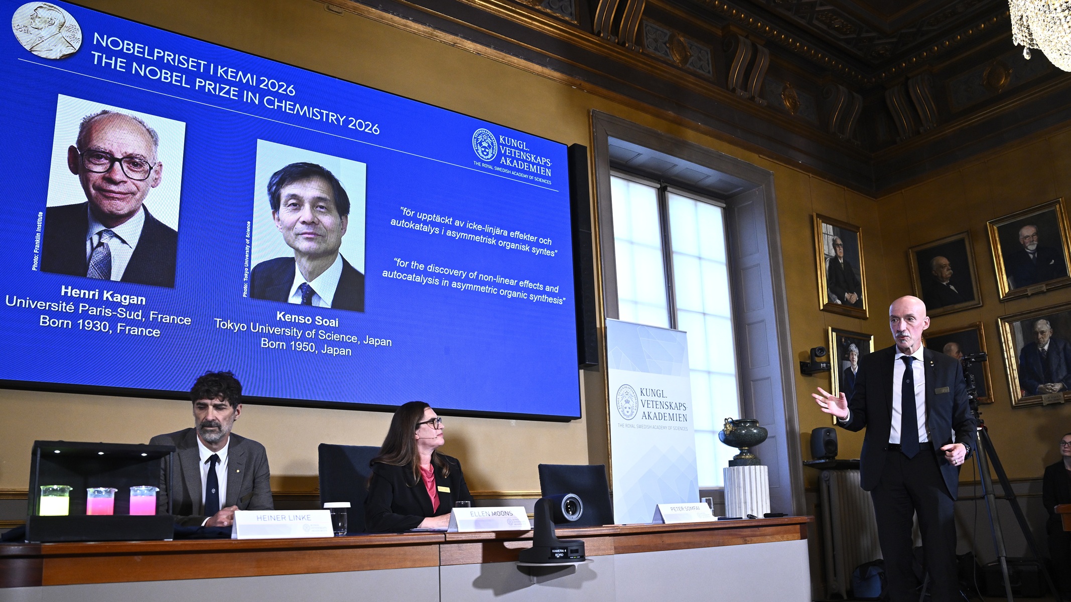 Nobel de Química vai para francês e japonês por reações que levam à homoquiralidade