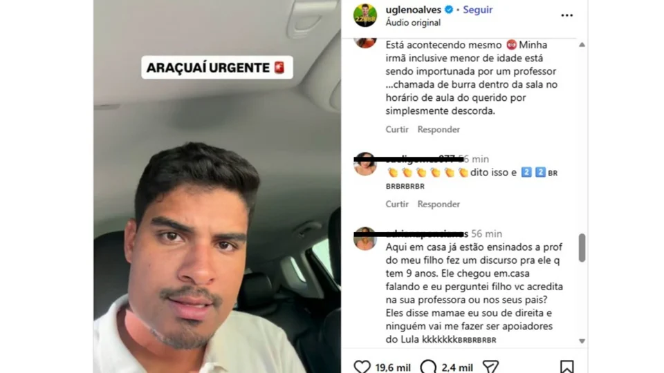 O deputado estadual Ugleno Alves (PL-MG) denunciou o fato em suas redes sociais.