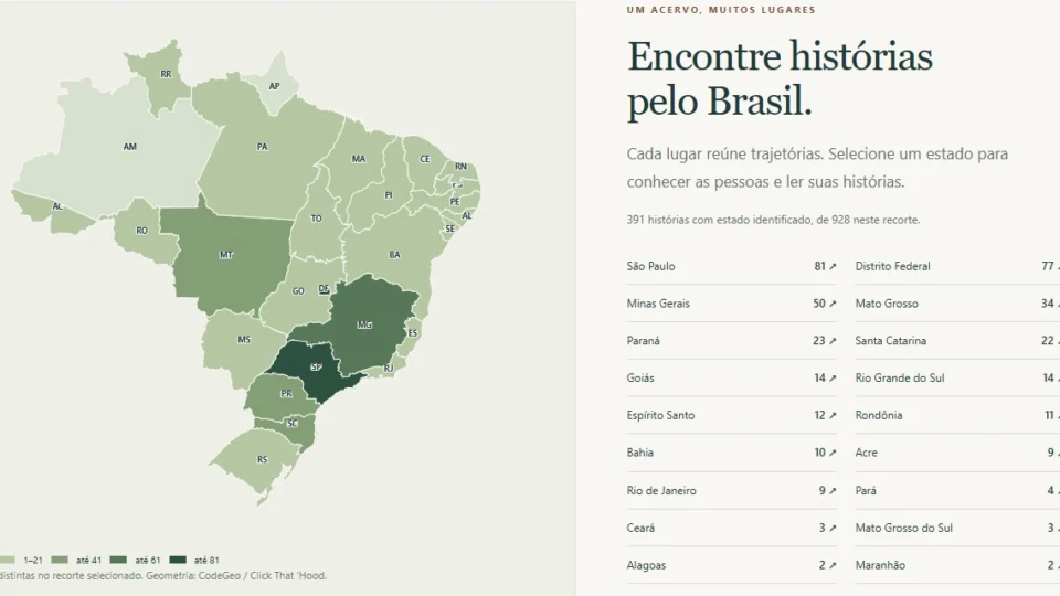 O site Perseguidos.com também possui um mapa com a distribuição geográfica dos censurados pelo STF.