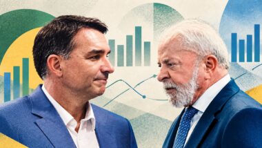 Imagem de Flávio Bolsonaro e Lula