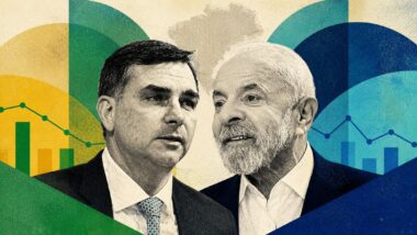 Imagem ilustrativa de pesquisas eleitorais de Flávio Bolsonaro contra Lula