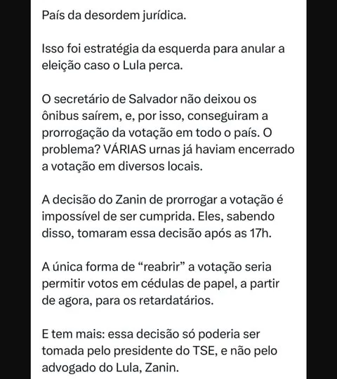 "É óbvio que isso foi proposital" - diz Chiquini em publicação no X.