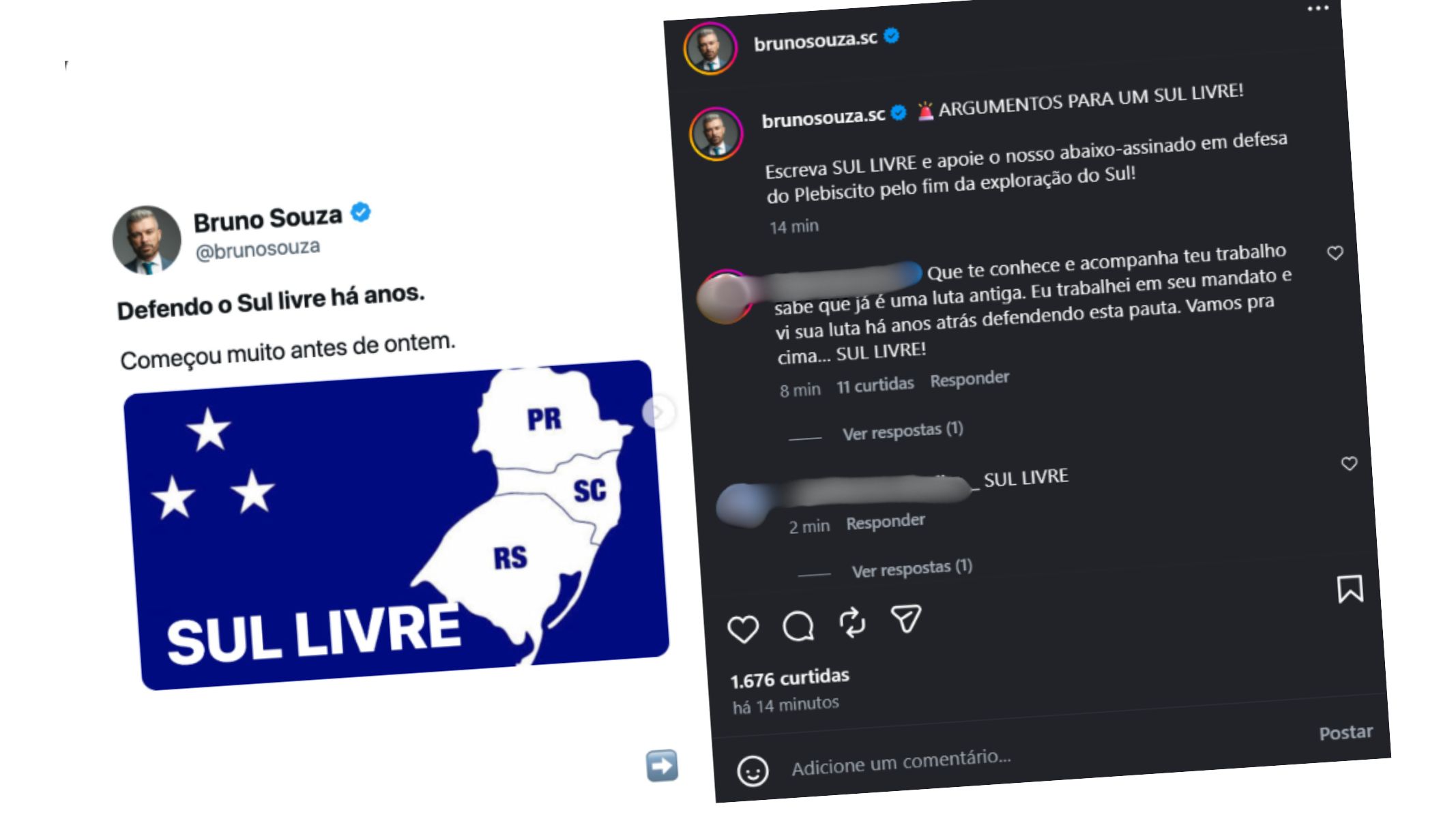 Deputado eleito pelo PL propõe plebiscito para separar o Sul do Brasil