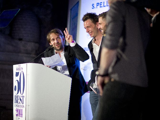 René Redzepi durante seu discurso na premiação. Foto: 50 Best Restaurants/divulgação René Redzepi durante seu discurso na premiação. Foto: 50 Best Restaurants/divulgação