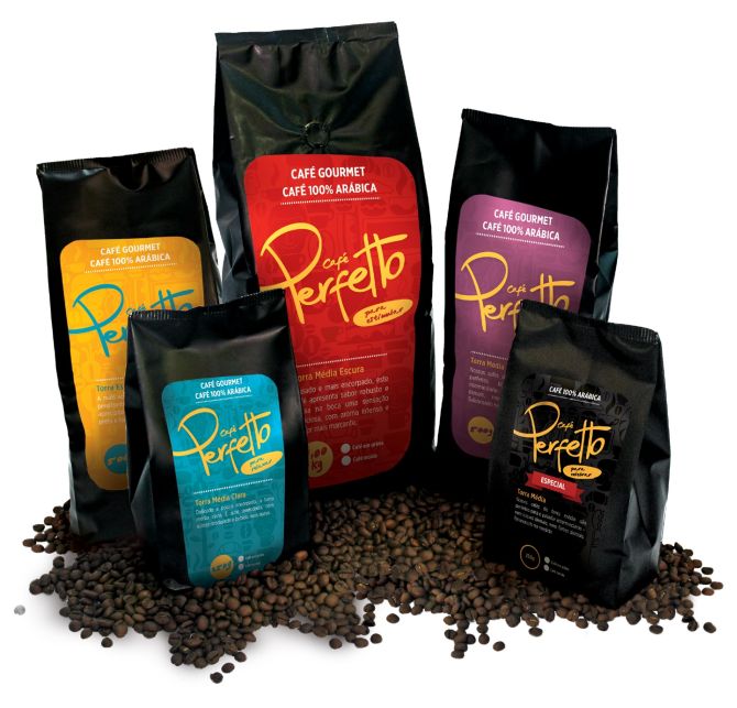 Linha 100% arábica da Café Perfetto é vendida em quatro tipos de torras. Foto: Divulgação. Linha 100% arábica da Café Perfetto é vendida em quatro tipos de torras. Foto: Divulgação.