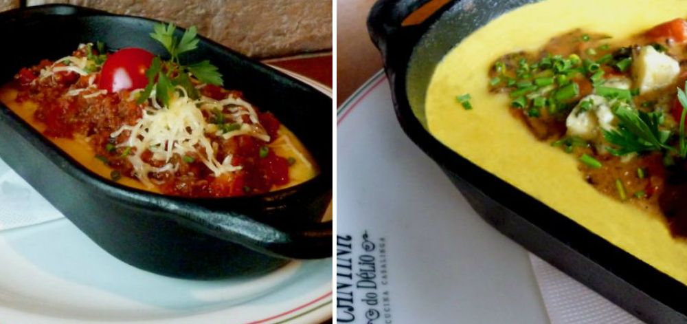Pratos do Festival da Polenta na Cantina do Délio. Fotos: Reprodução/Cantina do Délio. 