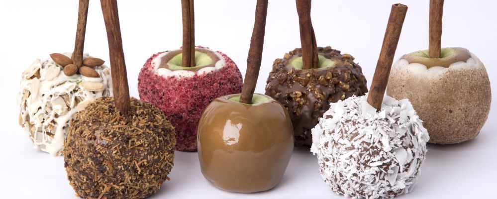 maçãs verdes carameladas