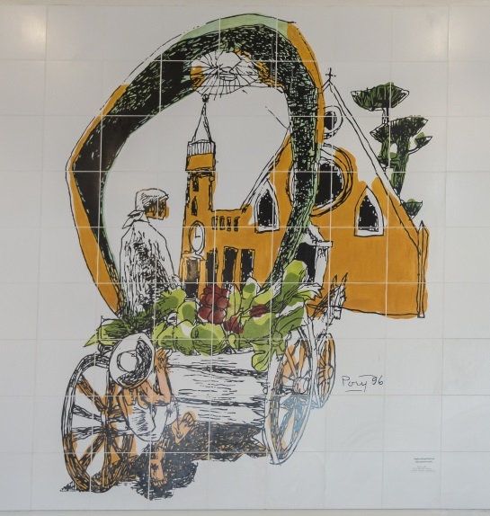 Painel de Poty no Mercado Municipal em homenagem às últimas verdureiras tradicionais da cidade. Foto: Fernando Zequinão/Gazeta do Povo Painel de Poty no Mercado Municipal em homenagem às últimas verdureiras tradicionais da cidade. Foto: Fernando Zequinão/Gazeta do Povo