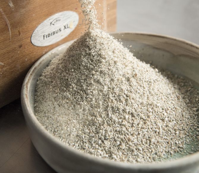 Kevin Adey, the chef at Faro, mills rye flour from whole grains, for pasta and bread, in New York, Dec. 29, 2016. Riding a wave of interest in ancient grains, rye has recently been sprouting in many influential kitchens — in pasta, porridge, brownies and bread. (Evan Sung/The New York Times) Kevin Adey, the chef at Faro, mills rye flour from whole grains, for pasta and bread, in New York, Dec. 29, 2016. Riding a wave of interest in ancient grains, rye has recently been sprouting in many influential kitchens — in pasta, porridge, brownies and bread. (Evan Sung/The New York Times)