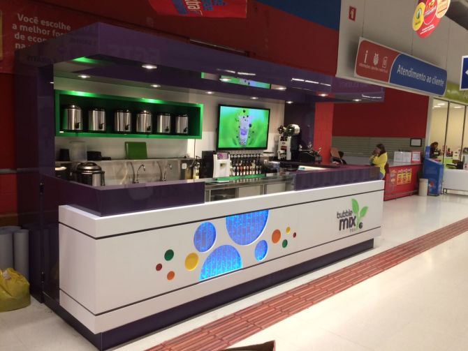 Nova loja da Bubble Mix Tea fica em um hipermercado. Foto: Divulgação Nova loja da Bubble Mix Tea fica em um hipermercado. Foto: Divulgação