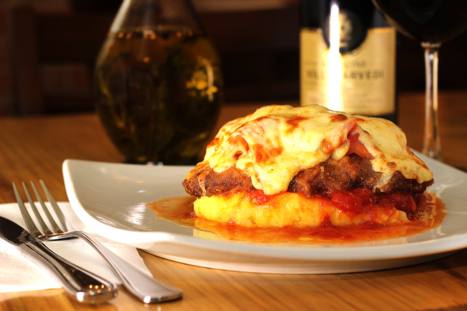Filetto a Parmegiana da Pantucci Trattoria. Foto: Divulgação Filetto a Parmegiana da Pantucci Trattoria. Foto: Divulgação
