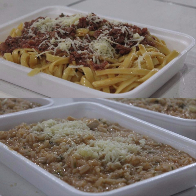 A porção de macarrão custa R$ e de risoto R$ . Foto: Divulgação. A porção de macarrão custa R$ e de risoto R$ . Foto: Divulgação.