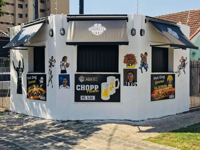 Esquina FC tem temática inspirada no futebol. Foto: Divulgação. Esquina FC tem temática inspirada no futebol. Foto: Divulgação.