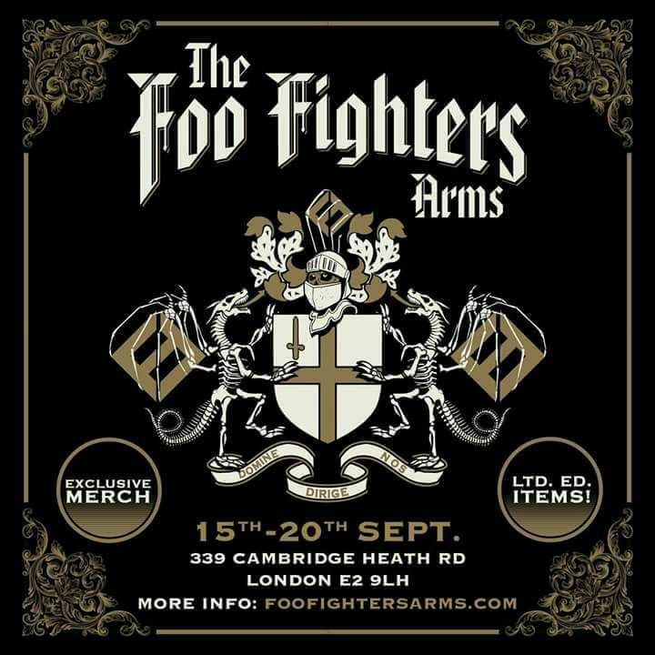 Brasão do pub do Foo Fighters. Foto: Divulgação. Brasão do pub do Foo Fighters. Foto: Divulgação.