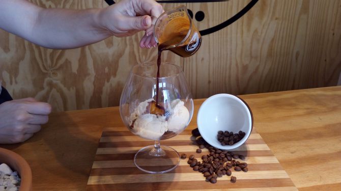 Affogato de Pistache do Barista. Foto: Priscila Fiedler/Divulgação Affogato de Pistache do Barista. Foto: Priscila Fiedler/Divulgação