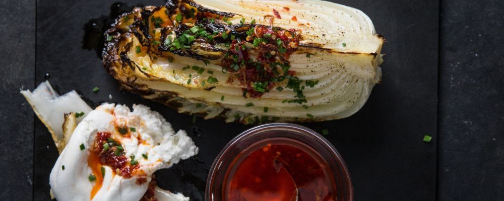 Charred Napa Cabbage With Calabrian Chiles. MUST CREDIT: Photo by Jennifer Chase for The Washington Post.