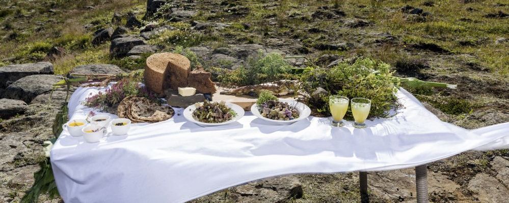 Fresh ingredients for an al freso feast in Reykholt, Iceland, July 31, 2017. Jon Sigfusson, a chef, and a small group of food lovers set out to experiment with the cooking power of the area's natural geothermal vents. (Bara Kristinsdottir/The New York Times)