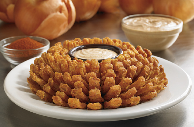 Bloomin' onion do Outback. Foto: Reprodução/Site Bloomin' onion do Outback. Foto: Reprodução/Site