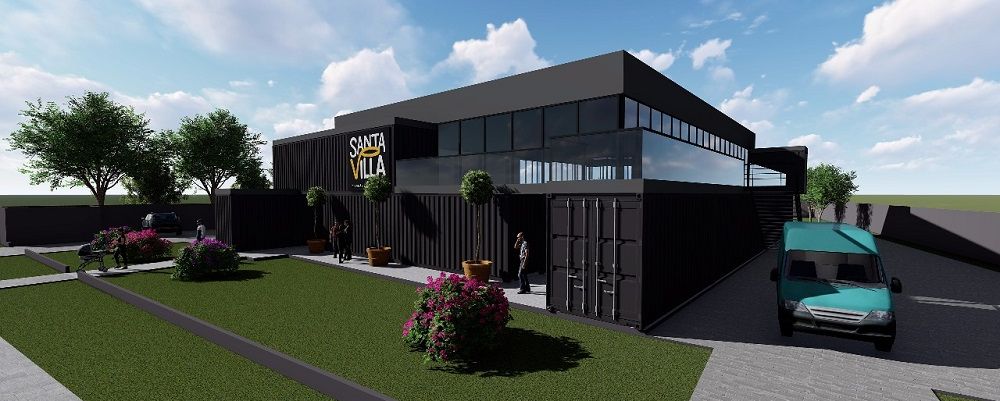 Vista da fachada do Santa Villa, nova vila gastronômica, no Xaxim. Foto: Divulgação