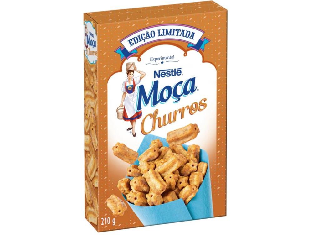 Cereal promete ter sabor e formato de churros, e ser usado no café da manhã ou como sobremesa. Foto: divulgação. Cereal promete ter sabor e formato de churros, e ser usado no café da manhã ou como sobremesa. Foto: divulgação.