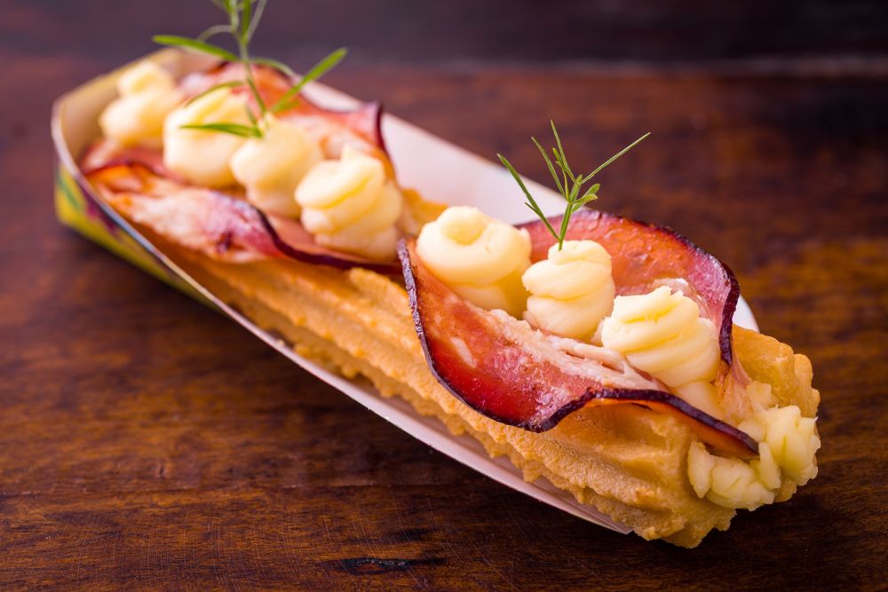 Churros de bacon do Espaço Havilá. Foto: divulgação. Churros de bacon do Espaço Havilá. Foto: divulgação.