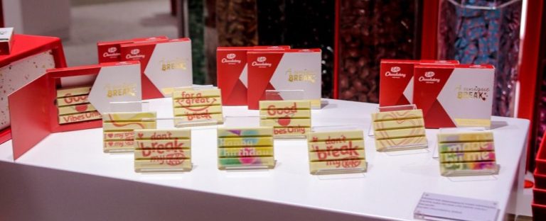 Chocolate com impressão personalizada. Foto: Thiago Duran/divulgação.