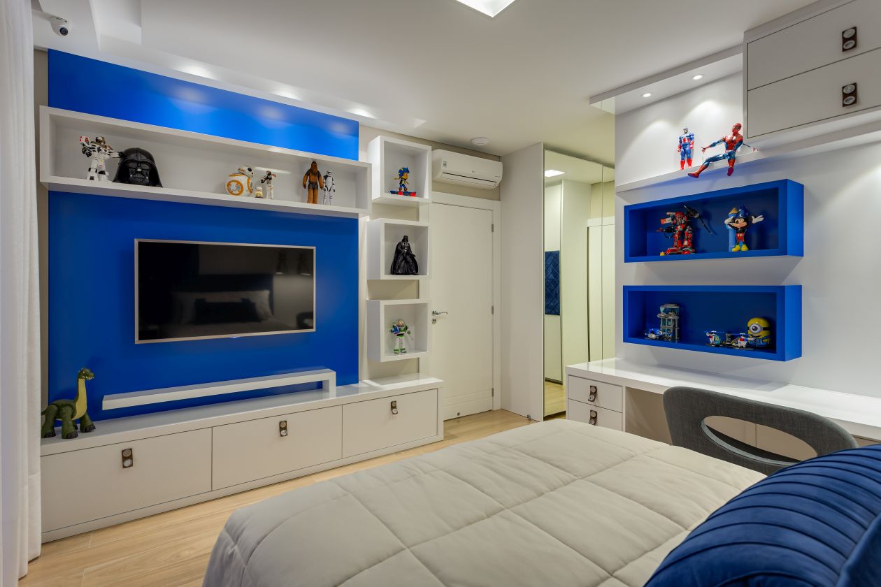 Com o ar infantil na decoração, o mobiliário se torna adaptável em todas as fases da vida.
Foto: Nenad Radovanovic Com o ar infantil na decoração, o mobiliário se torna adaptável em todas as fases da vida.
Foto: Nenad Radovanovic
