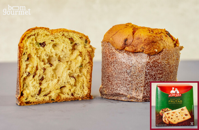 Miolo do panetone da Casa Suíça e embalagem. Foto: Nay Klym/Gazeta do Povo Miolo do panetone da Casa Suíça e embalagem. Foto: Nay Klym/Gazeta do Povo