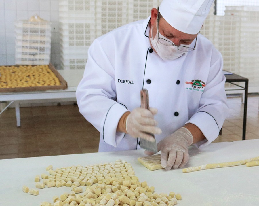 Nhoque de batata. Todas as massas e molhos são preparados em São José. Foto: Divulgação Nhoque de batata. Todas as massas e molhos são preparados em São José. Foto: Divulgação