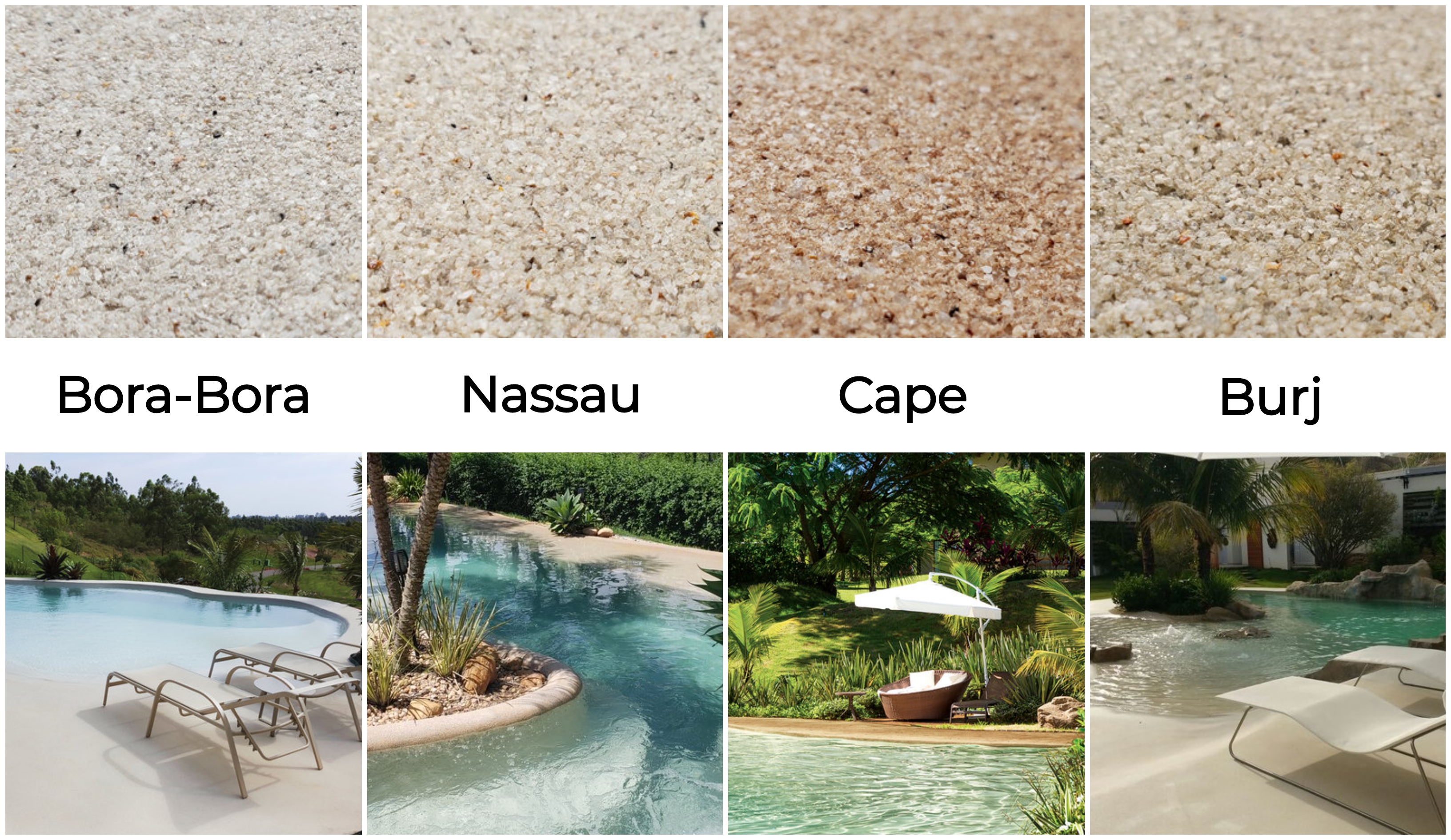 Cristal Pool tem quatro cores diferentes de revestimentos para a linha Beach, voltada a toda a área da piscina. Fotos: divulgação/Cristal Pool Cristal Pool tem quatro cores diferentes de revestimentos para a linha Beach, voltada a toda a área da piscina. Fotos: divulgação/Cristal Pool